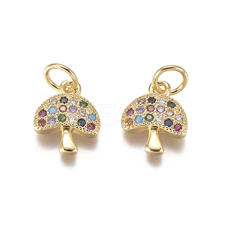 Brass Micro Pave Cubic Zirconia Charms ZIRC-I038-11G-1