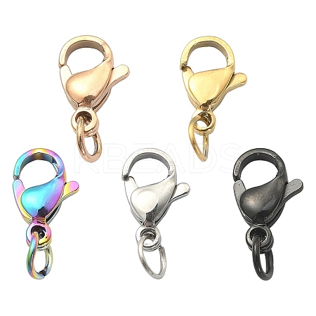 5Pcs 5 Colors 304 Stainless Steel Lobster Claw Clasps STAS-YW0001-53-1