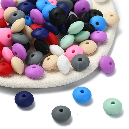 100Pcs 10 Colors Food Grade Eco-Friendly Silicone Beads SIL-YW0001-84-1