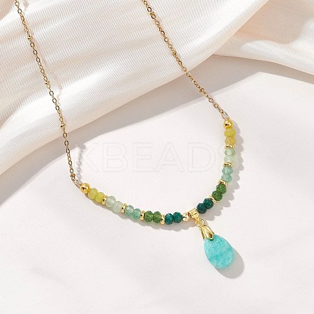 Natural Malaysia Jade Pendant Nekclaces NJEW-JN05917-03-1