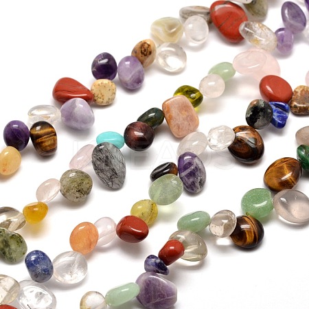 Natural & Synthetic Gemstone Chip Bead Strands G-M204-58-1