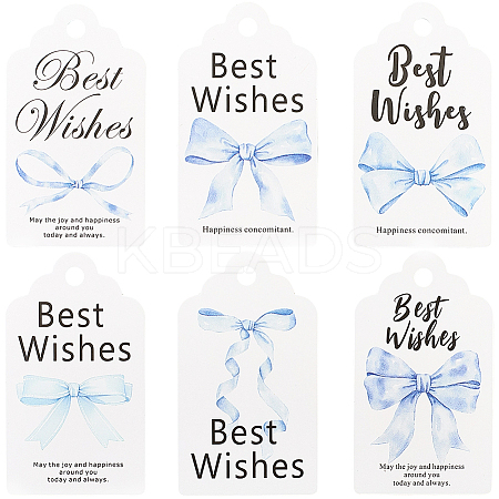 120Pcs 6 Styles Thanksgiving Day Word Best Wishes Bowknot Printed Paper Thank You Gift Tags AJEW-SP0003-63B-1