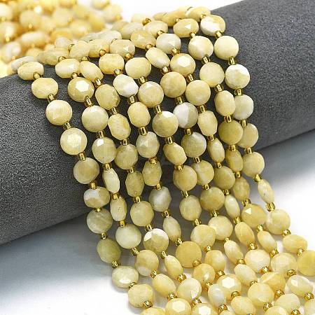 Natural Yellow Jade Beads Strands G-C116-A08-02-1