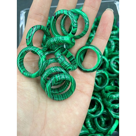 Synthetic Malachite Finger Rings WG8089A-06-1