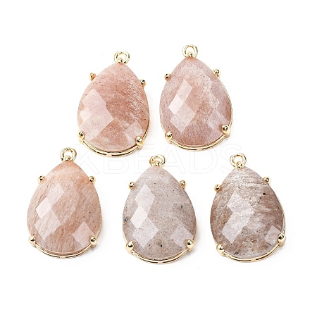 Natural Sunstone Pendants G-M431-10G-09-1