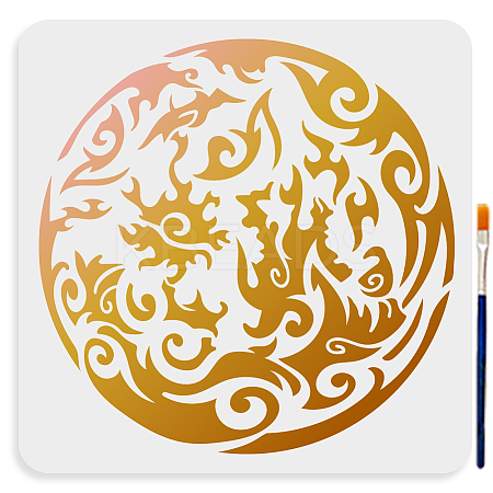1Pc PET Hollow Out Drawing Painting Stencils DIY-MA0005-52-1