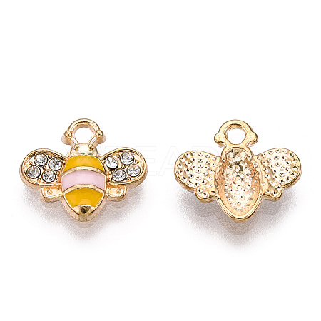 Golden Plated Alloy Enamel Charms ENAM-G212-18G-04-1