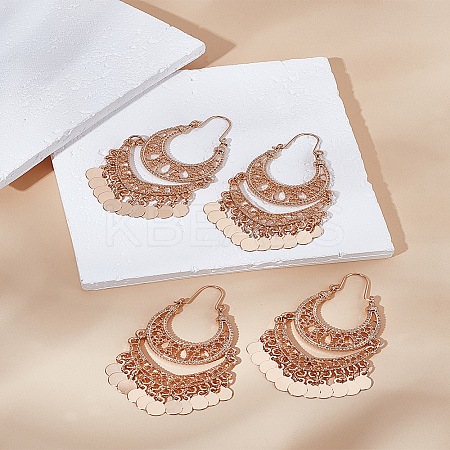 2 Pairs Alloy Fan Chandelier Earrings for Women EJEW-LP0001-50-1