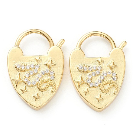 Brass Micro Pave Clear Cubic Zirconia Clasps ZIRC-P082-03A-G-1