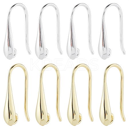 20 Pairs 2 Colors Rack Plating Brass Earring Hooks KK-SC0006-58-1
