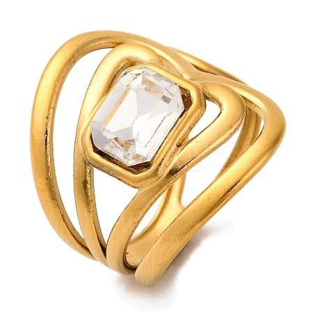 304 Stainless Steel Rhinestone Solitaire Ring RJEW-Q822-14G-03-1