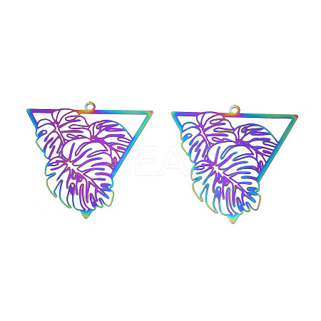 Ion Plating(IP) 201 Stainless Steel Filigree Pendants LS-STAS-S118-106-1