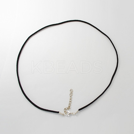 Black Faux Suede Necklace Cord Making X-NCOR-R025-4-1