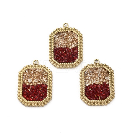 Real 14K Gold Plated 304 Stainless Steel Pendants STAS-R005-10G-02-1
