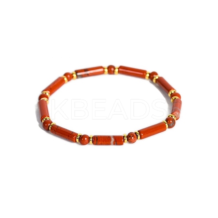 Natural Red Jasper Bead Stretch Bracelets PW-WG50993-15-1