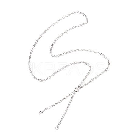 2.5MM 304 Stainless Steel Paperclip Chain Slider Necklace Making AJEW-JB01410-1