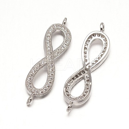 Brass Micro Pave Grade AAA Cubic Zirconia Links LS-ZIRC-O009-09P-NR-1