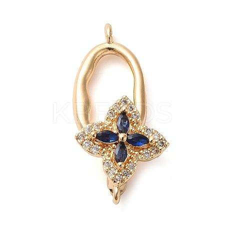 Brass Micro Pave Cubic Zirconia Fold Over Clasps KK-G503-26G-1