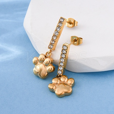 304 Stainless Steel Dangle Stud Earrings EJEW-C148-02G-1