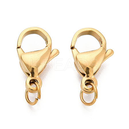 304 Stainless Steel Lobster Claw Clasps STAS-B166-01G-01-1