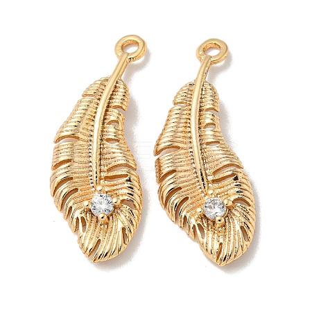 Brass Micro Pave Cubic Zirconia Pendants KK-K378-19G-1