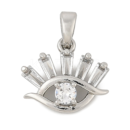 Brass Micro Pave Cubic Zirconia Pendants KK-U056-02P-1