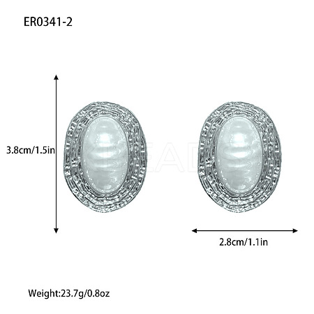 Alloy & Plastic Pearl Stud Earrings WGEF248-02-1