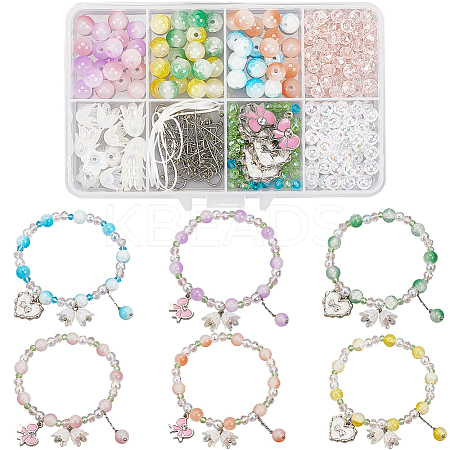 DIY Glass Flower Bracelets Making Kits DIY-SC0027-62-1