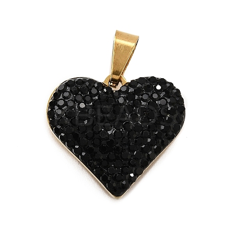 201 Stainless Steel Clay Pendants STAS-R166-02A-G-1