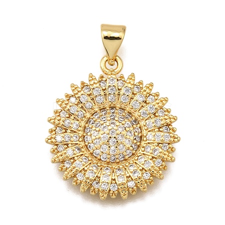Rack Plating Brass Micro Pave Cubic Zirconia Pendants KK-K401-52B-G-1
