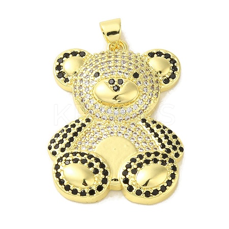 Brass Micro Pave Cubic Zirconia Pendants KK-Z042-30G-02-1