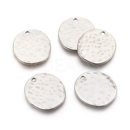 Alloy Blank Flat Round Hammered Pendants LS-PALLOY-M031-07P-NF-1
