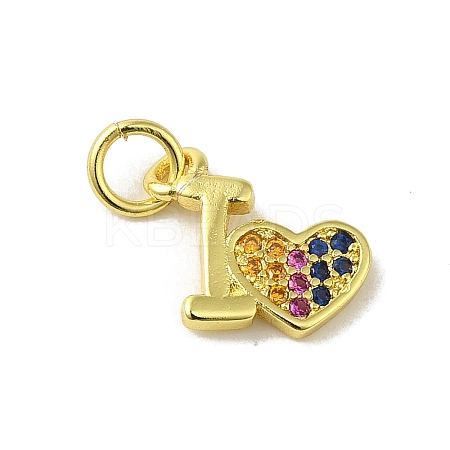 Real 18K Gold Plated Brass Pave Cubic Zirconia Pendants KK-M283-08D-02-1
