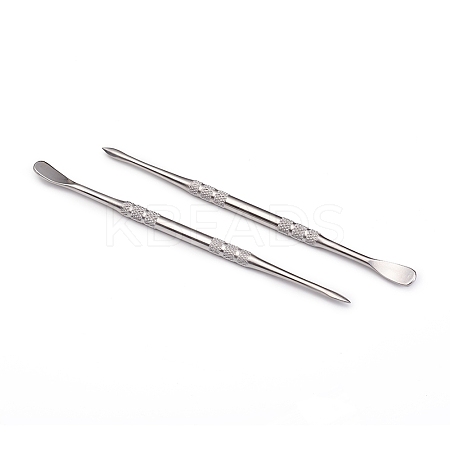 Stainless Steel Double-Sided Spear Point & Smoother Scoop AJEW-WH0121-28-1