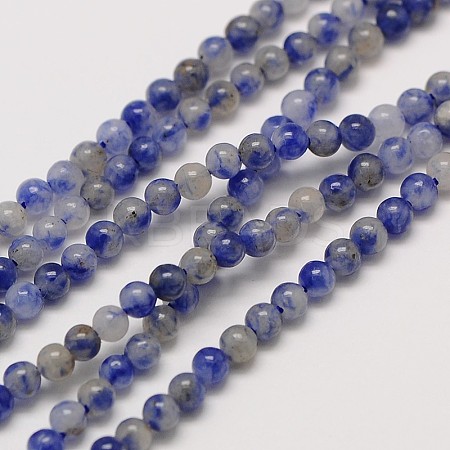 Natural Gemstone Blue Spot Jasper Round Beads Strands LS-G-A130-2mm-21-1