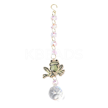 Alloy Rhinestones & Glass Charm Suncatchers HJEW-E013-01G-D-1
