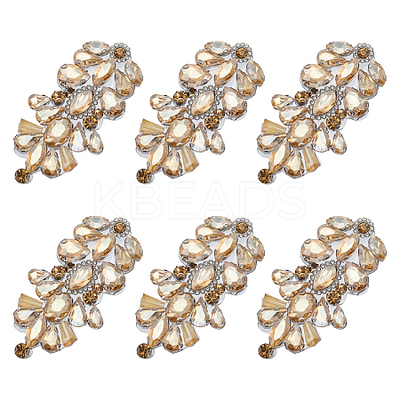 6Pcs Glass and Alloy DIY Clothing Accessories DIY-FG0008-13B-1