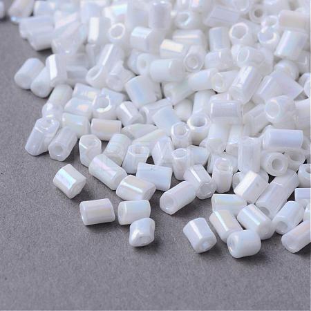 Opaque Rainbow Two Cut Glass Seed Beads SEED-Q022-401-1