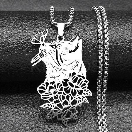 201 Stainless Steel Pendant Necklaces NJEW-C066-19P-1