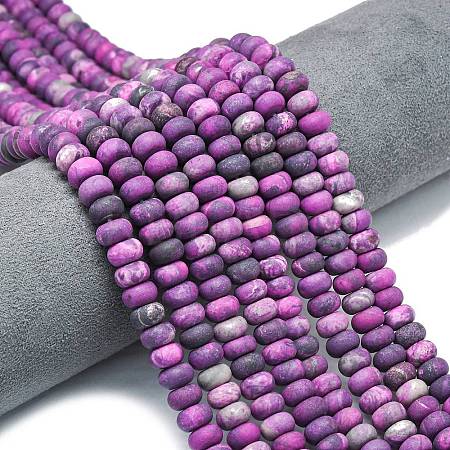 Dyed Natural Map Stone Beads Strands G-P575-A21-8x5mm-02-1