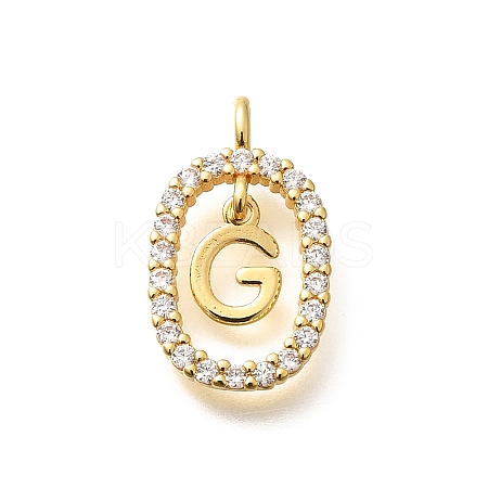 Brass Micro Pave Cubic Zirconia Pendants ZIRC-P123-01G-G01-1