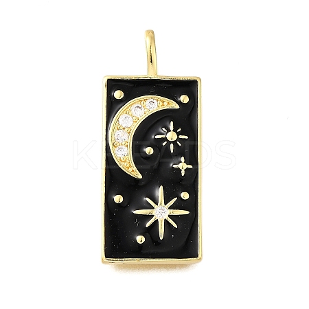 Brass Micro Pave Cubic Zirconia Pendants X-KK-S523-09G-1