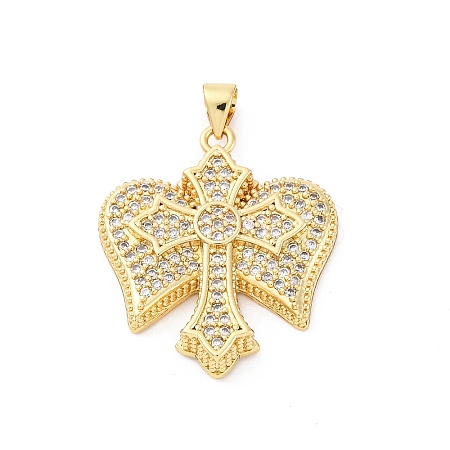 Brass Micro Pave Cubic Zirconia Pendants KK-S510-02G-1