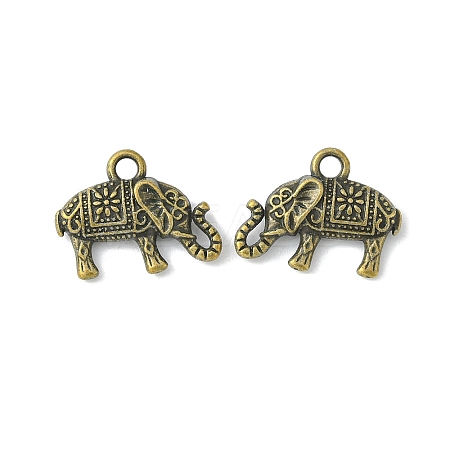 Tibetan Style Alloy Elephant Pendants TIBEP-23670-AB-FF-1