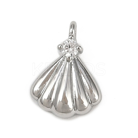 Brass Pave Clear Cubic Zirconia Pendants KK-L238-31P-1