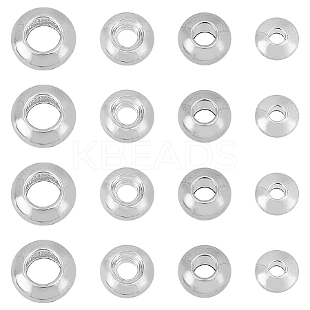 SUPERFINDINGS 80Pcs 4 Sizes Brass Flat Round Spacer Beads KK-FH0006-25-1