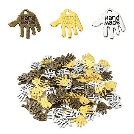 120Pcs 3 Colors Tibetan Style Alloy Charms TIBEP-YW0001-94-1