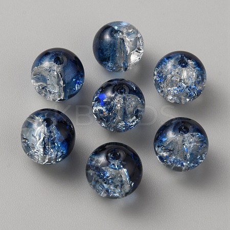 Two Tone Transparent Crackle Glass Beads LS-GLAA-WH0038-15G-1