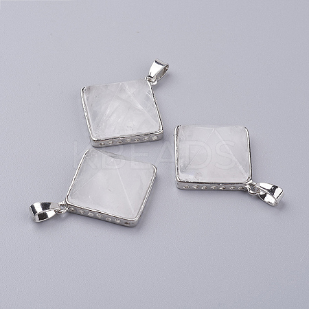 Natural Quartz Crystal Pendants X-G-E442-02W-1