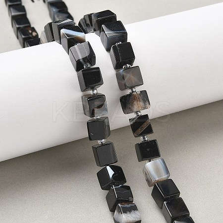 Natural Banded Agate(Dyed & Heated) Beads Strands G-D338-A09-01-1